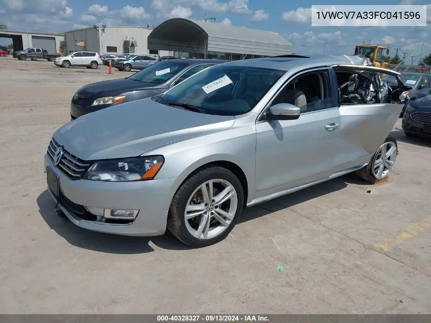 2015 Volkswagen Passat 2.0L Tdi Sel Premium VIN: 1VWCV7A33FC041596 Lot: 40328327