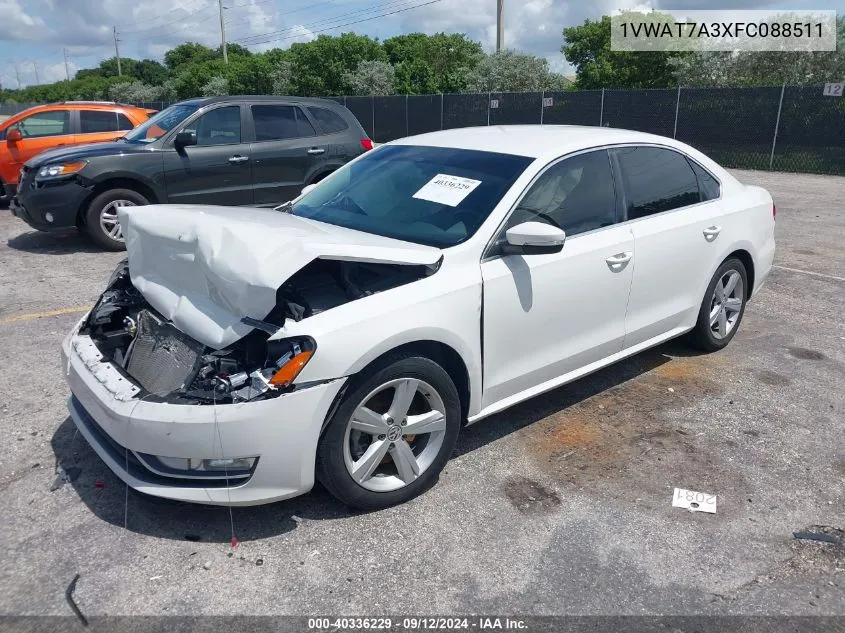 2015 Volkswagen Passat S VIN: 1VWAT7A3XFC088511 Lot: 40336229