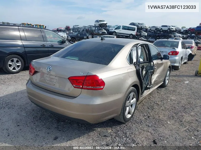 1VWAS7A38FC123033 2015 Volkswagen Passat S