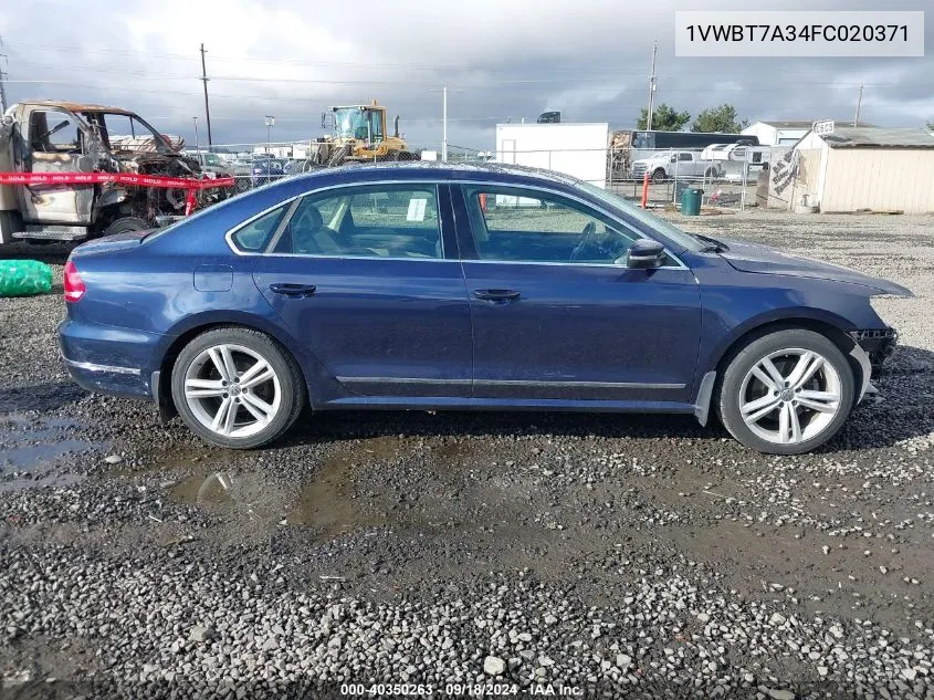 2015 Volkswagen Passat 1.8T Se VIN: 1VWBT7A34FC020371 Lot: 40350263