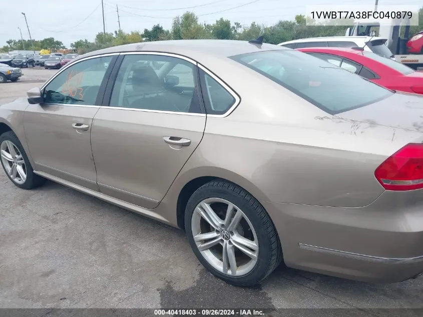 2015 Volkswagen Passat 1.8T Se VIN: 1VWBT7A38FC040879 Lot: 40418403