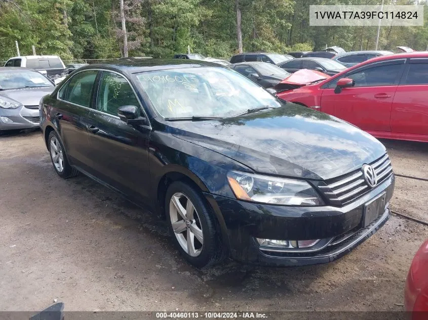 2015 Volkswagen Passat 1.8T Limited Edition VIN: 1VWAT7A39FC114824 Lot: 40460113