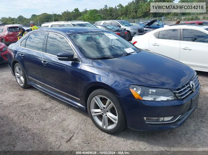 2015 Volkswagen Passat Sel VIN: 1VWCM7A39FC034218 Lot: 40469529