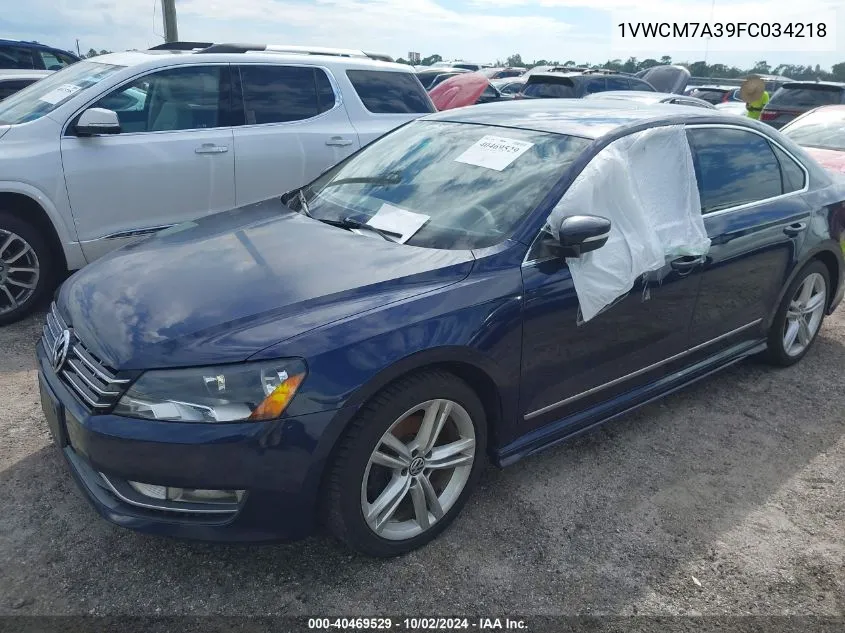 2015 Volkswagen Passat Sel VIN: 1VWCM7A39FC034218 Lot: 40469529