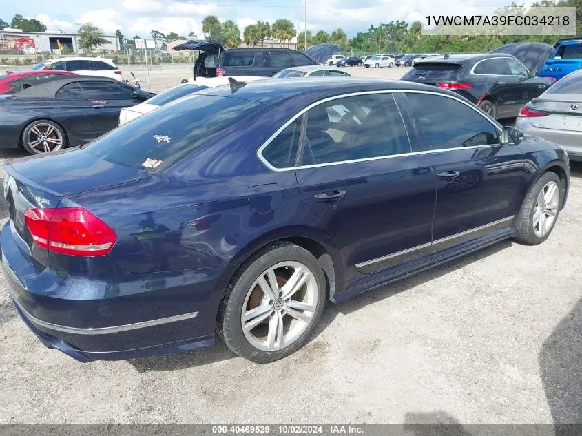 1VWCM7A39FC034218 2015 Volkswagen Passat Sel