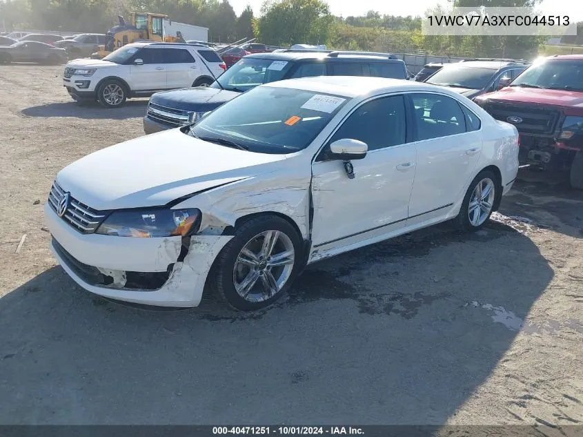 2015 Volkswagen Passat 2.0L Tdi Sel Premium VIN: 1VWCV7A3XFC044513 Lot: 40471251