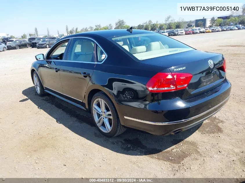 2015 Volkswagen Passat 1.8T Se VIN: 1VWBT7A39FC005140 Lot: 40483312