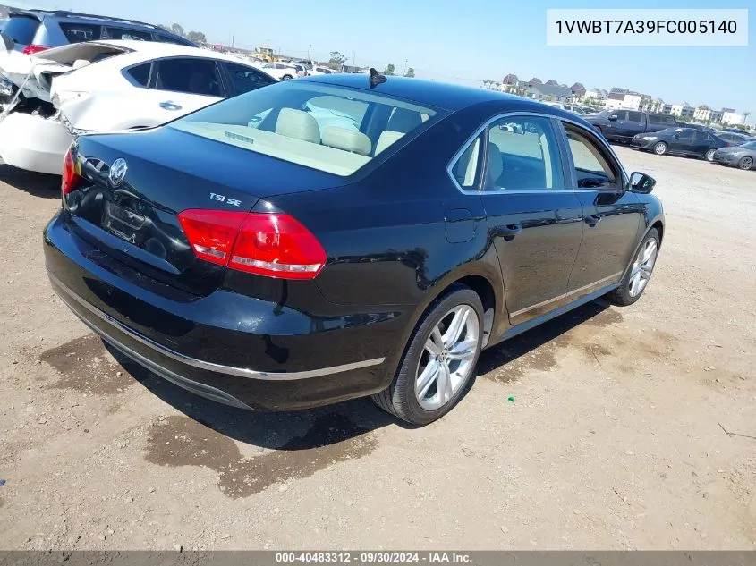 2015 Volkswagen Passat 1.8T Se VIN: 1VWBT7A39FC005140 Lot: 40483312