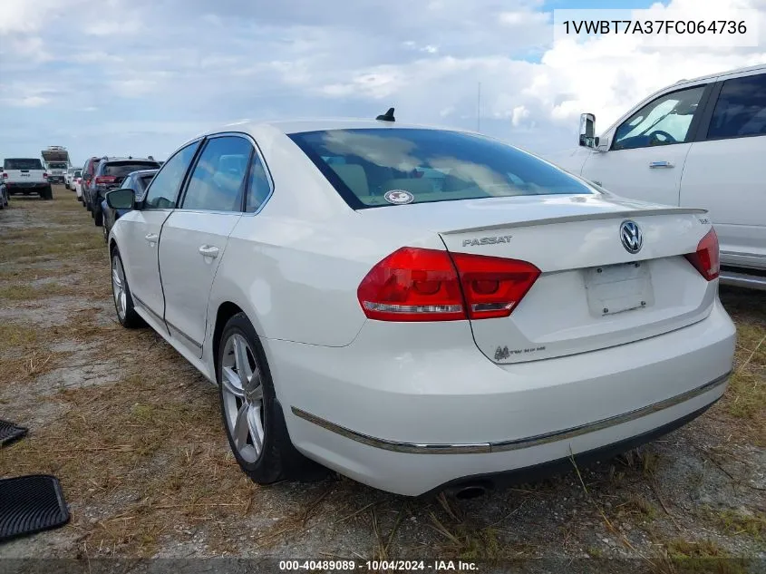 2015 Volkswagen Passat 1.8T Se VIN: 1VWBT7A37FC064736 Lot: 40489089