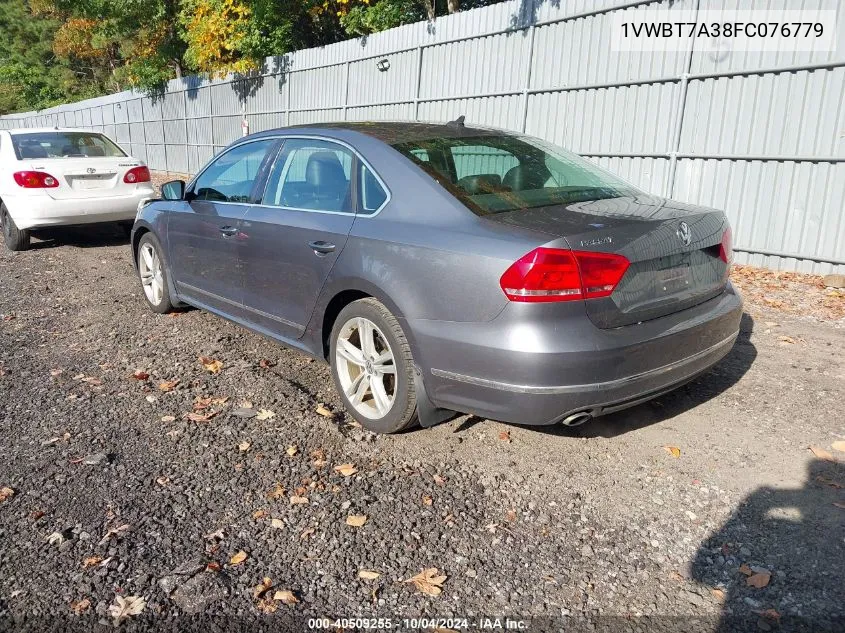 2015 Volkswagen Passat 1.8T Se VIN: 1VWBT7A38FC076779 Lot: 40509255