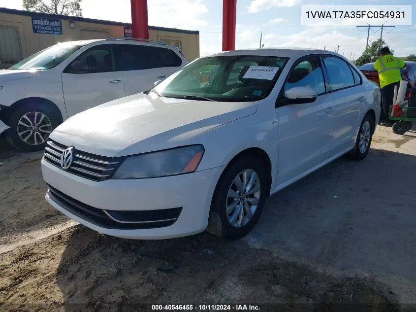 2015 Volkswagen Passat 1.8T Wolfsburg Edition VIN: 1VWAT7A35FC054931 Lot: 40546455