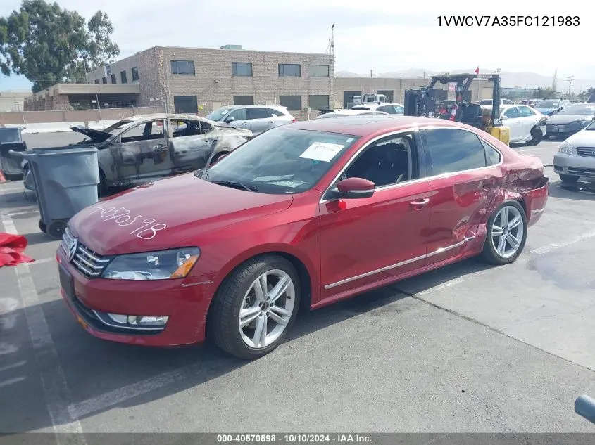 2015 Volkswagen Passat 2.0L Tdi Sel Premium VIN: 1VWCV7A35FC121983 Lot: 40570598