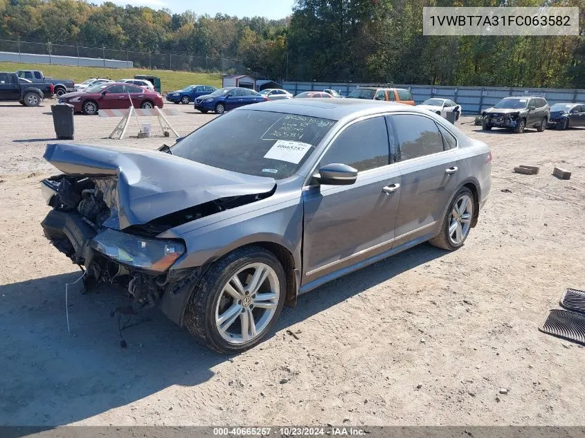 2015 Volkswagen Passat 1.8T Se VIN: 1VWBT7A31FC063582 Lot: 40665257