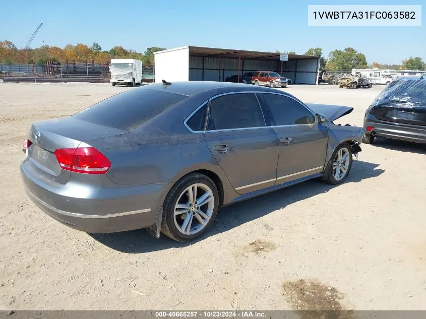 2015 Volkswagen Passat 1.8T Se VIN: 1VWBT7A31FC063582 Lot: 40665257