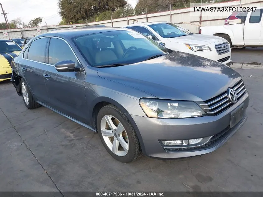 2015 Volkswagen Passat 1.8T Limited Edition VIN: 1VWAS7A3XFC102247 Lot: 40717936