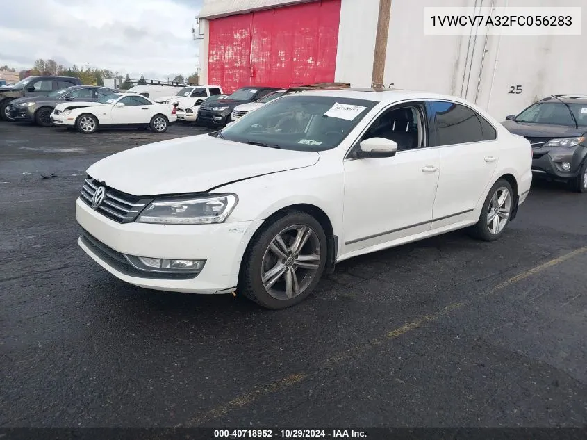 2015 Volkswagen Passat 2.0L Tdi Sel Premium VIN: 1VWCV7A32FC056283 Lot: 40718952