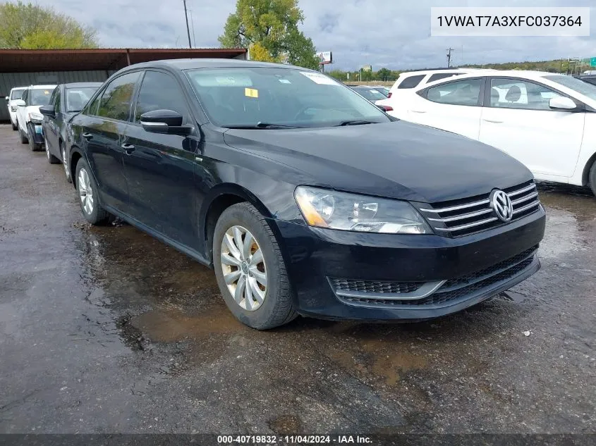 2015 Volkswagen Passat 1.8T Wolfsburg Edition VIN: 1VWAT7A3XFC037364 Lot: 40719832