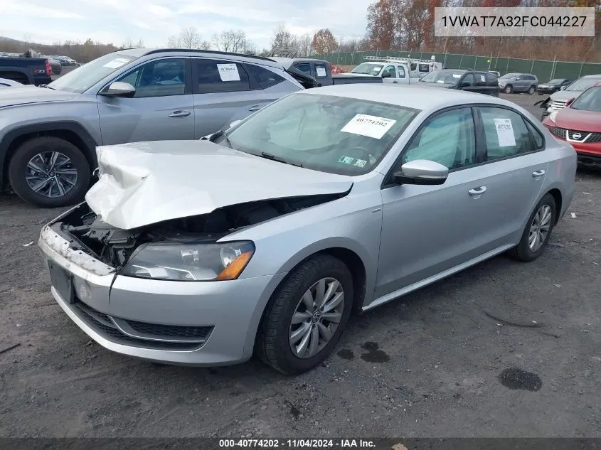 2015 Volkswagen Passat 1.8T Wolfsburg Edition VIN: 1VWAT7A32FC044227 Lot: 40774202