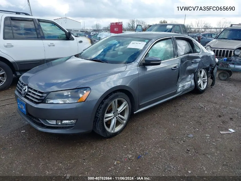 2015 Volkswagen Passat 2.0L Tdi Sel Premium VIN: 1VWCV7A35FC065690 Lot: 40782864