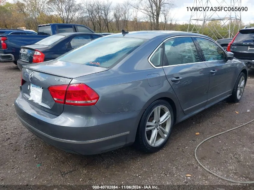 2015 Volkswagen Passat 2.0L Tdi Sel Premium VIN: 1VWCV7A35FC065690 Lot: 40782864