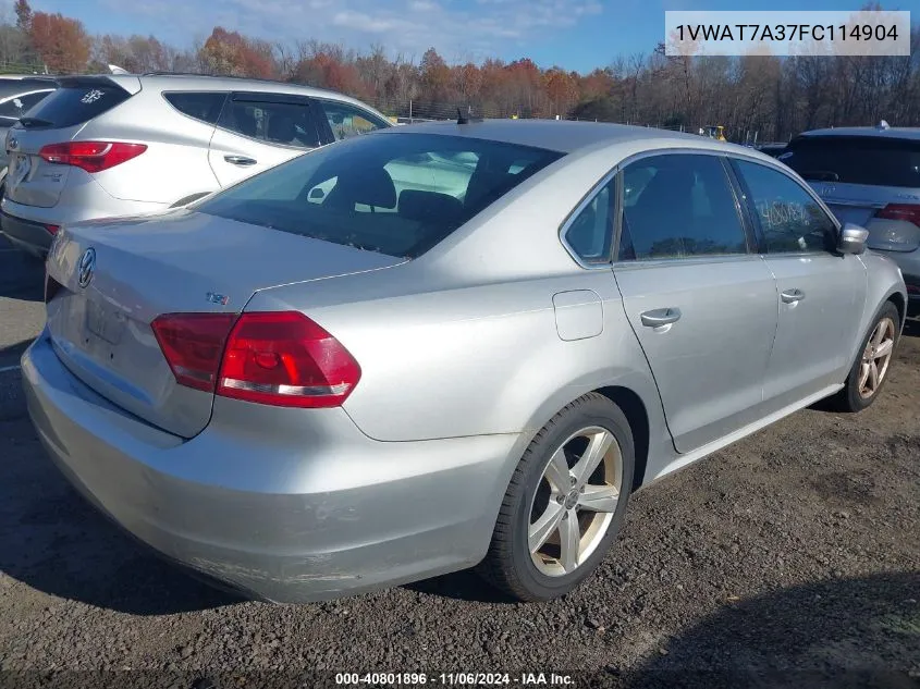 2015 Volkswagen Passat 1.8T Limited Edition VIN: 1VWAT7A37FC114904 Lot: 40801896