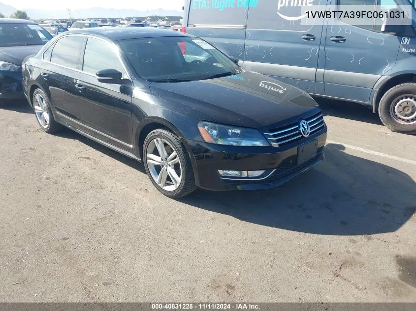 2015 Volkswagen Passat 1.8T Se VIN: 1VWBT7A39FC061031 Lot: 40831228