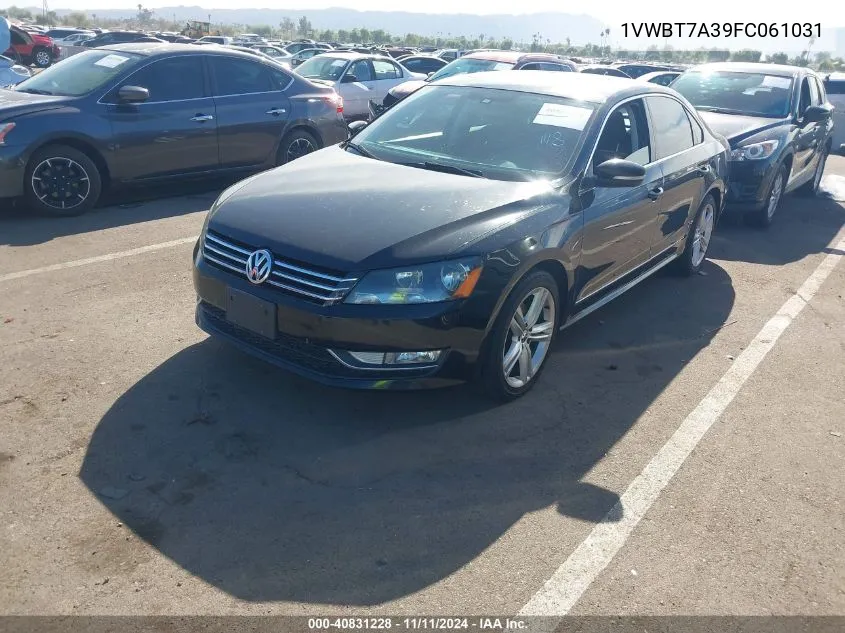 2015 Volkswagen Passat 1.8T Se VIN: 1VWBT7A39FC061031 Lot: 40831228