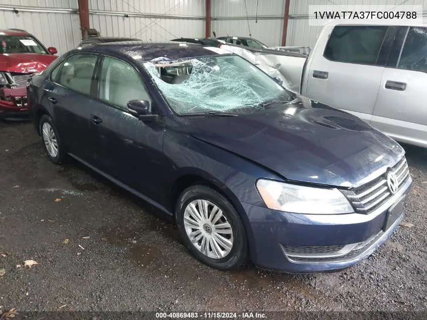 2015 Volkswagen Passat 1.8T S VIN: 1VWAT7A37FC004788 Lot: 40869483