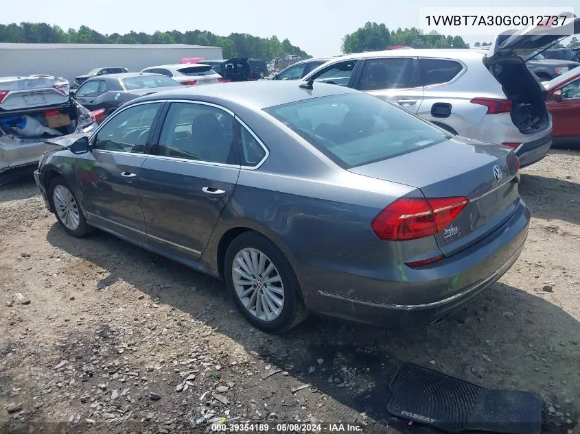 1VWBT7A30GC012737 2016 Volkswagen Passat 1.8T Se