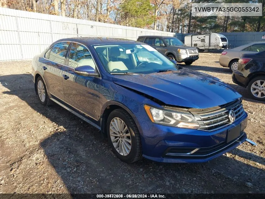 2016 Volkswagen Passat 1.8T Se VIN: 1VWBT7A35GC055342 Lot: 39772608