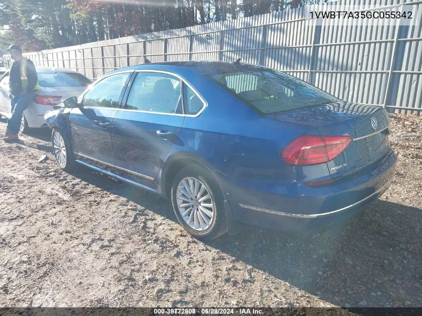 2016 Volkswagen Passat 1.8T Se VIN: 1VWBT7A35GC055342 Lot: 39772608