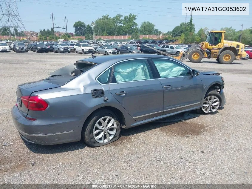 2016 Volkswagen Passat 1.8T S VIN: 1VWAT7A31GC053602 Lot: 39851781