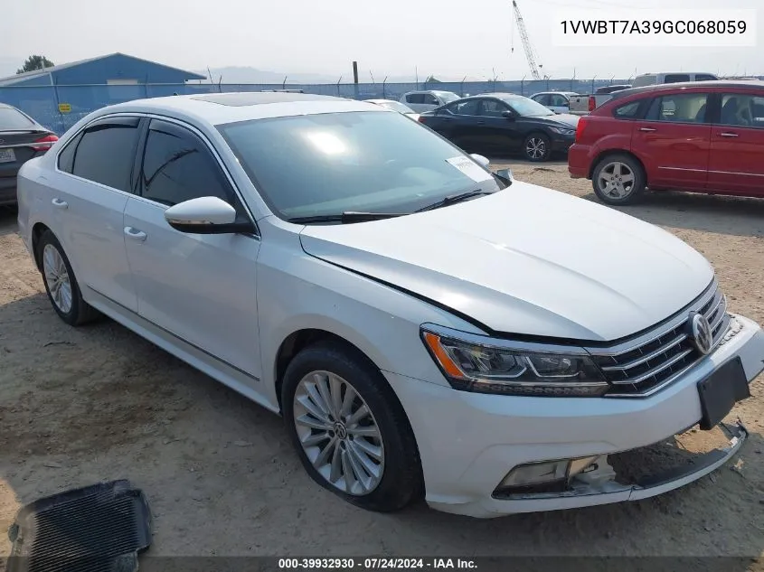 2016 Volkswagen Passat 1.8T Se VIN: 1VWBT7A39GC068059 Lot: 39932930