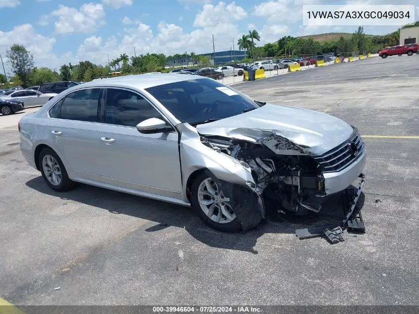 2016 Volkswagen Passat 1.8T S VIN: 1VWAS7A3XGC049034 Lot: 39946604