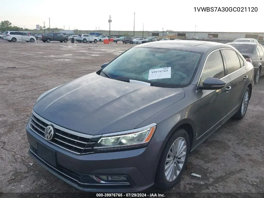 2016 Volkswagen Passat Se VIN: 1VWBS7A30GC021120 Lot: 39976765