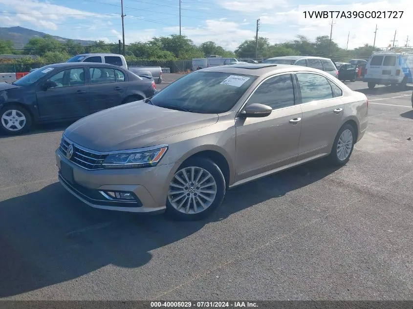 2016 Volkswagen Passat 1.8T Se VIN: 1VWBT7A39GC021727 Lot: 40005029