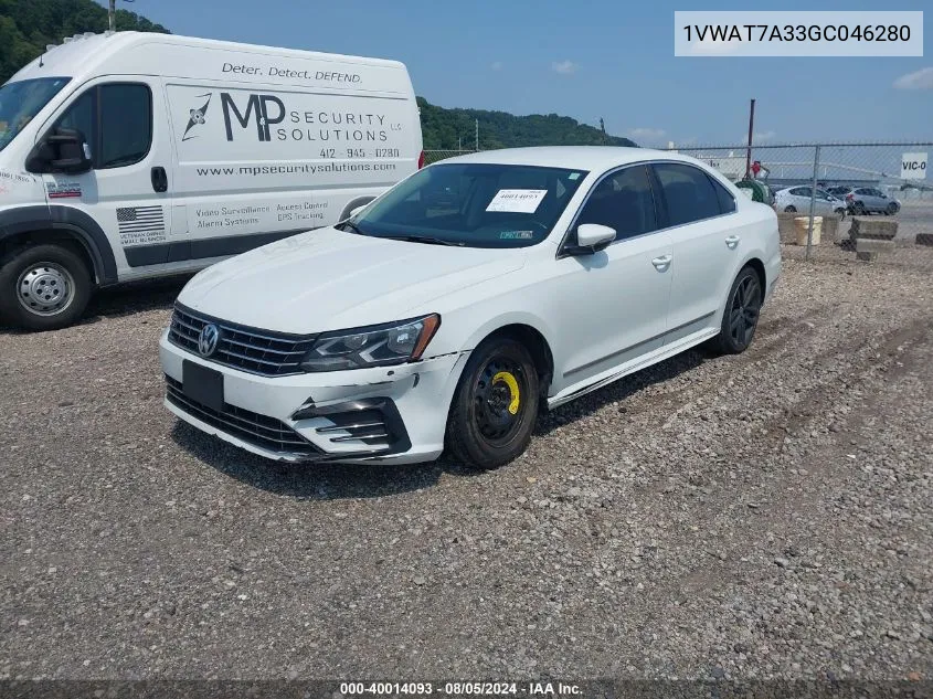 2016 Volkswagen Passat 1.8T R-Line W/Comfort Pkg VIN: 1VWAT7A33GC046280 Lot: 40014093