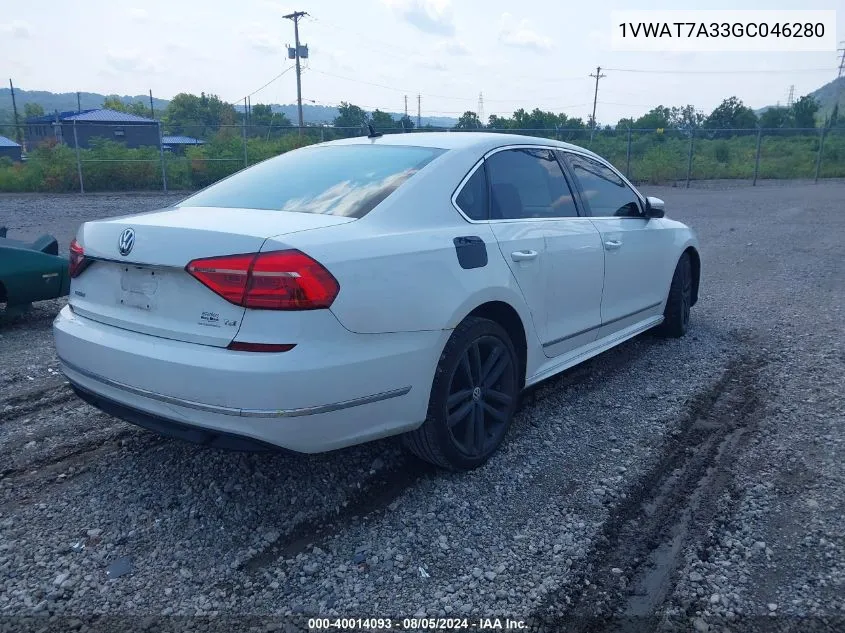 2016 Volkswagen Passat 1.8T R-Line W/Comfort Pkg VIN: 1VWAT7A33GC046280 Lot: 40014093