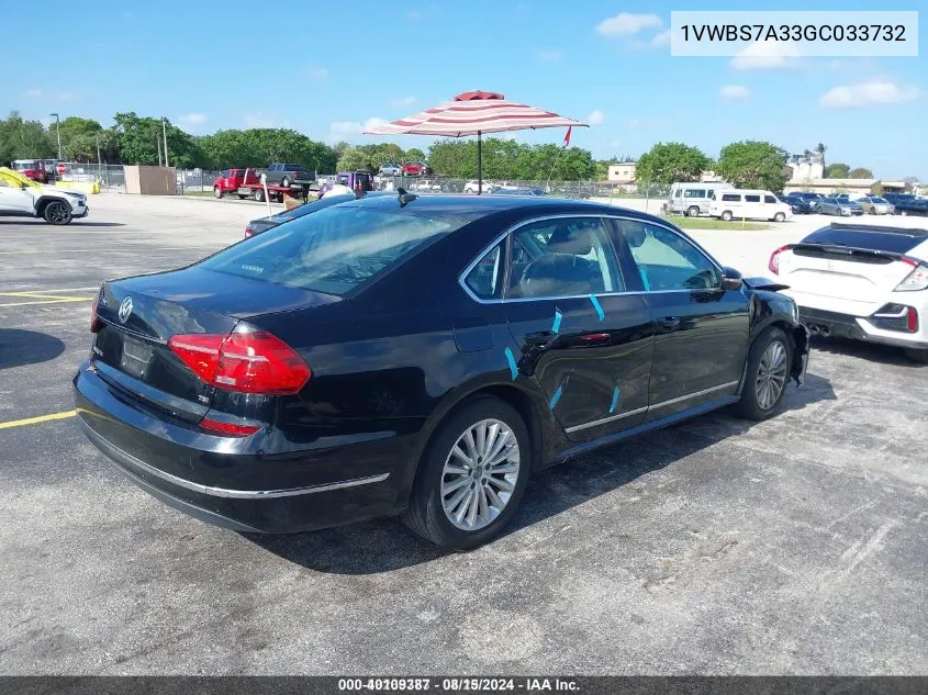 2016 Volkswagen Passat 1.8T Se VIN: 1VWBS7A33GC033732 Lot: 40109387