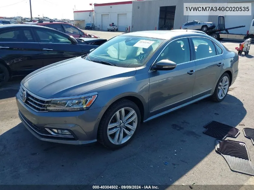 2016 Volkswagen Passat V6 Sel Premium VIN: 1VWCM7A34GC020535 Lot: 40304502