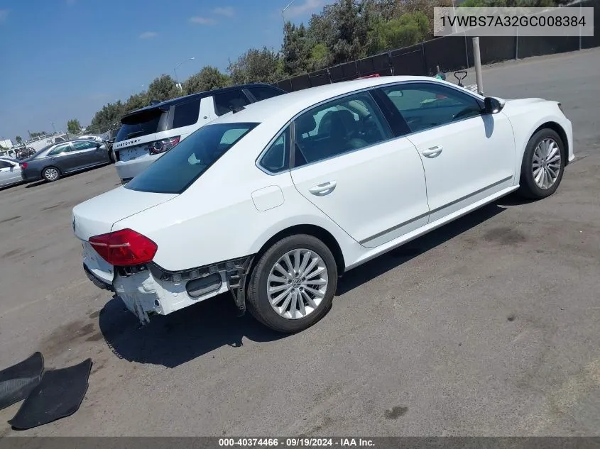 2016 Volkswagen Passat 1.8T Se VIN: 1VWBS7A32GC008384 Lot: 40374466