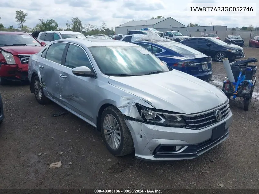 2016 Volkswagen Passat 1.8T Se VIN: 1VWBT7A33GC052746 Lot: 40383186