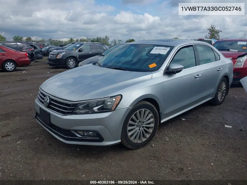 2016 Volkswagen Passat 1.8T Se VIN: 1VWBT7A33GC052746 Lot: 40383186