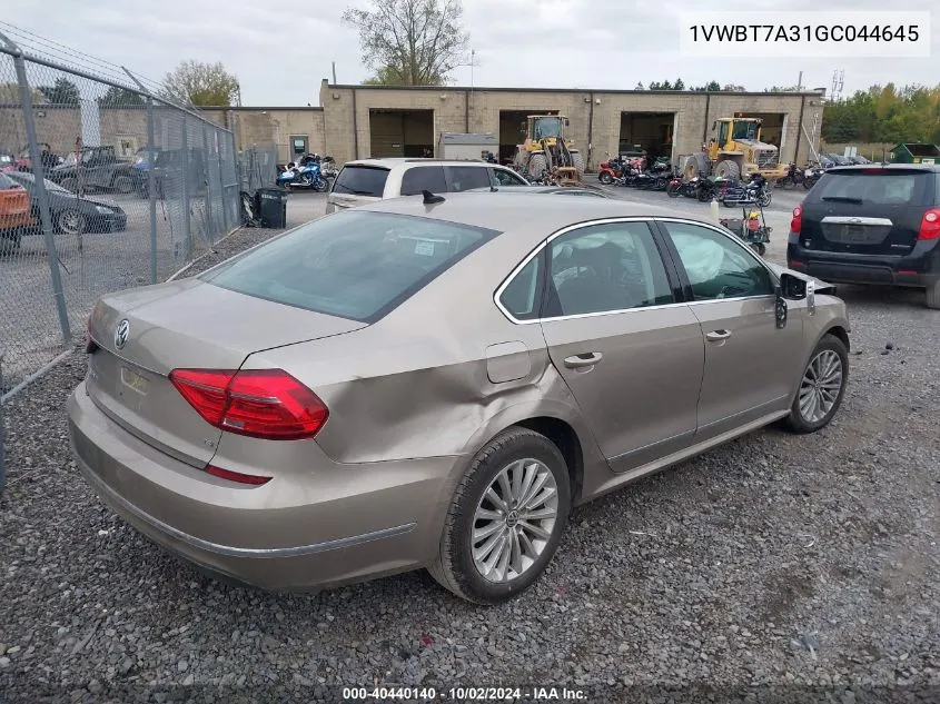 2016 Volkswagen Passat 1.8T Se VIN: 1VWBT7A31GC044645 Lot: 40440140