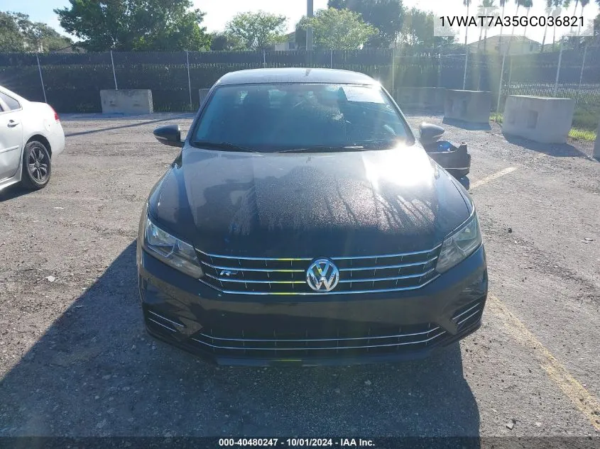 2016 Volkswagen Passat 1.8T R-Line VIN: 1VWAT7A35GC036821 Lot: 40480247