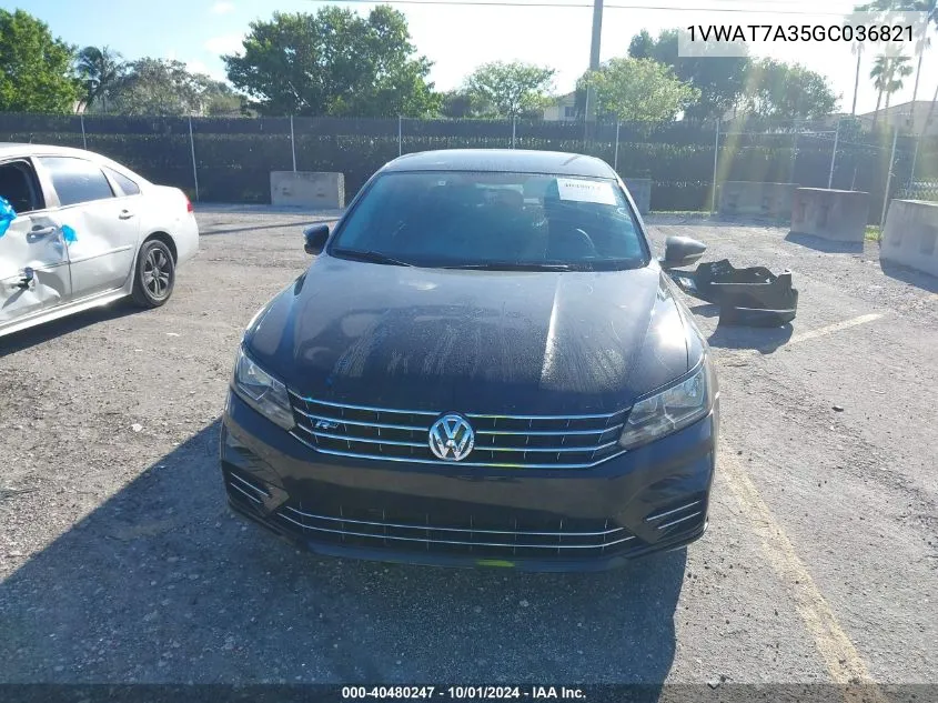 2016 Volkswagen Passat 1.8T R-Line VIN: 1VWAT7A35GC036821 Lot: 40480247