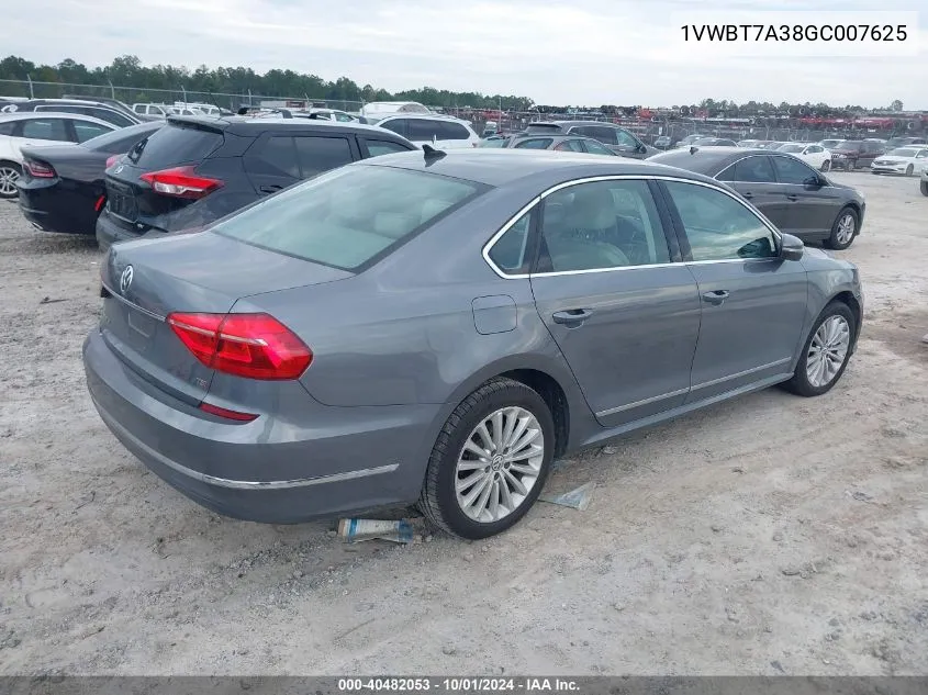 2016 Volkswagen Passat 1.8T Se VIN: 1VWBT7A38GC007625 Lot: 40482053