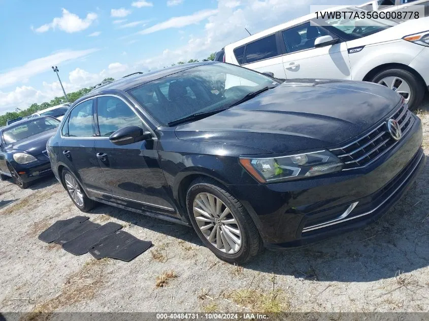 2016 Volkswagen Passat 1.8T Se VIN: 1VWBT7A35GC008778 Lot: 40484731