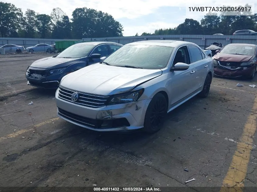 2016 Volkswagen Passat 1.8T Se VIN: 1VWBT7A32GC056917 Lot: 40511432