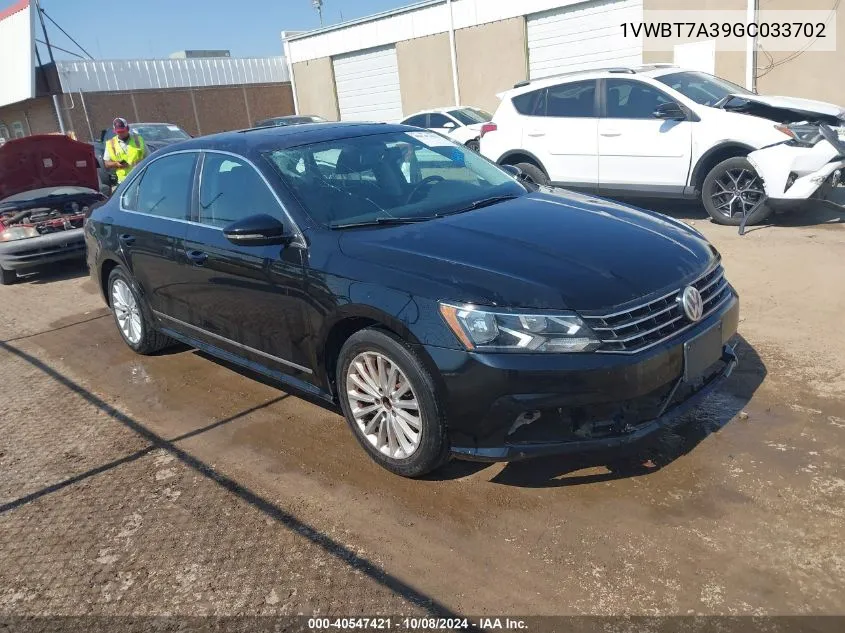 2016 Volkswagen Passat Se VIN: 1VWBT7A39GC033702 Lot: 40547421